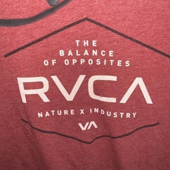 RVCA Mens M Graphic Hoodie Sweatshirt Red & Black - Picture 3 of 9